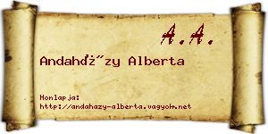 Andaházy Alberta névjegykártya